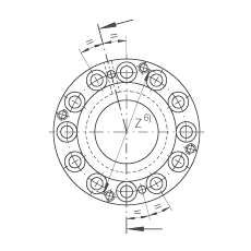 滾針/推力圓柱滾子軸承 ZARF55145-L-TV, 雙向，用螺釘安裝，長(zhǎng)軸定位圈